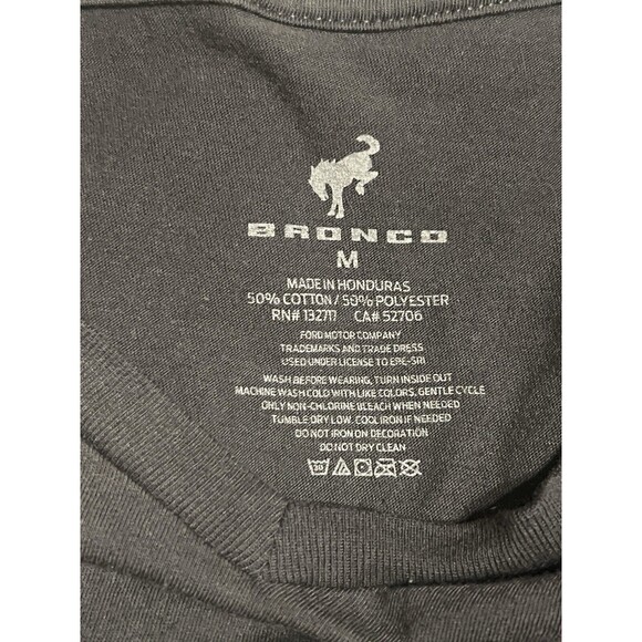 Ford Bronco Women's Vintage Logo Distressed Charcoal Grey V-Neck T-Shirt Medium - Picture 7 of 10